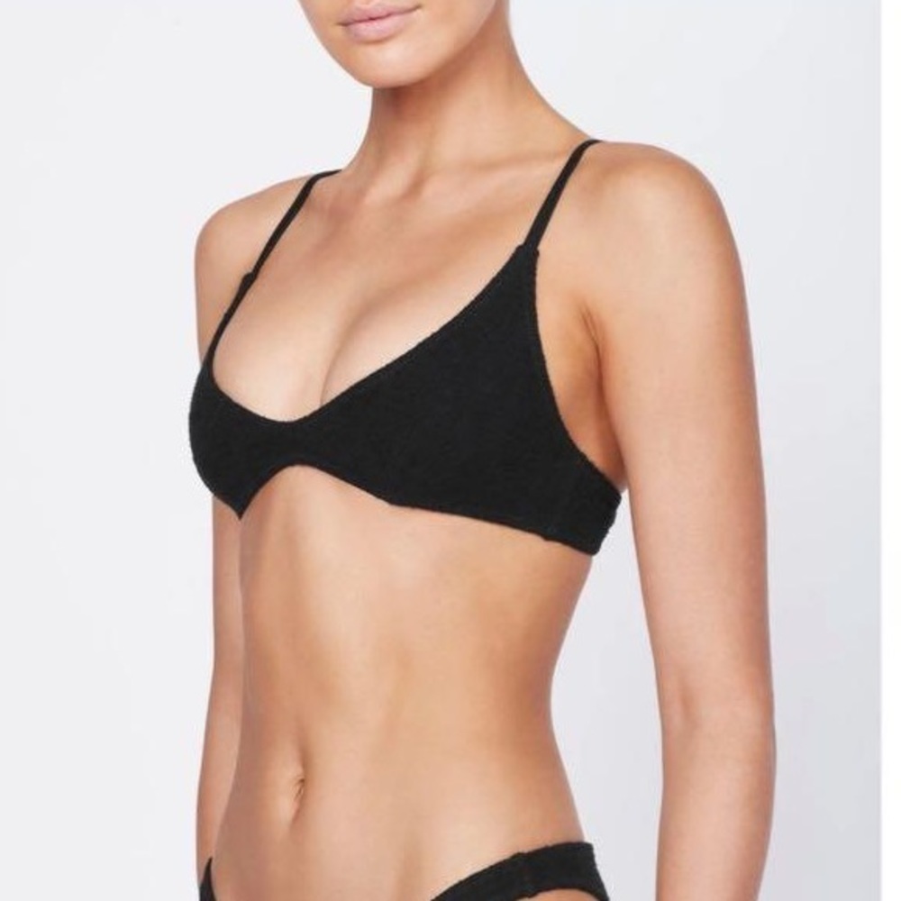 Black terry cloth Bathing suit top